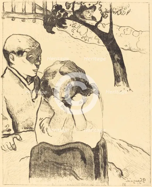 Human Sorrow (Miseres humaines), 1889. Creators: Paul Gauguin, Ambroise Vollard.