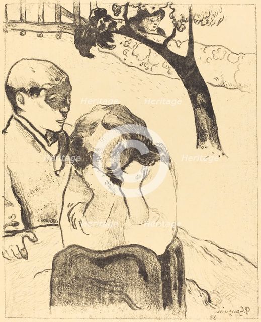 Human Sorrow (Miseres humaines), 1889. Creators: Paul Gauguin, Ambroise Vollard.