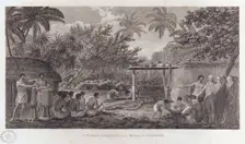 Human sacrifice on Tahiti in the South Pacific, c1773. Creator: William Woollett