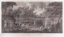Human sacrifice on Tahiti in the South Pacific, c1773. Creator: William Woollett