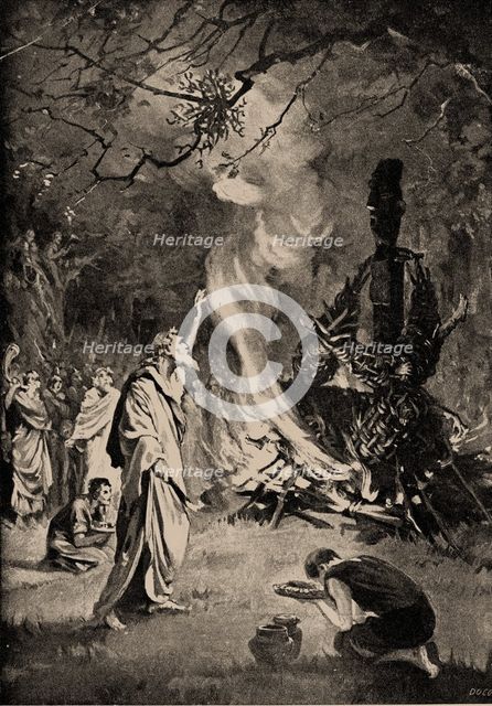 Human Sacrifice by Druids, c1910. Creator: Dovaston, Margaret (1884-1954).