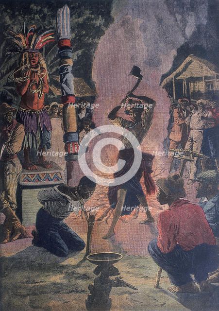 Human sacrifice, Lafayette, Louisiana, USA, 1912. Artist: Anon