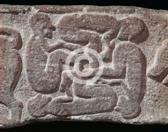 Human swastika motif from a Pictish grave-slab, 7th century Artist: Unknown