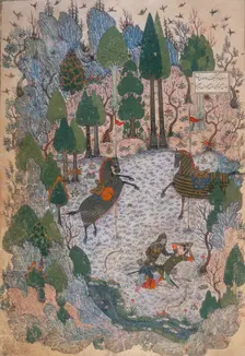 Humay recognising Humayun, 1396. Creator: Junaid of Baghdad