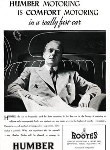 Humber Motoring is Comfort Motoring in a really fast car 1937