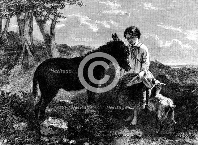 "Humble Fare" - painted by J. J. Hill, H. Bright, and Earl - from the Flatou Collection, 1858. Creator: Harvey Orrin Smith.