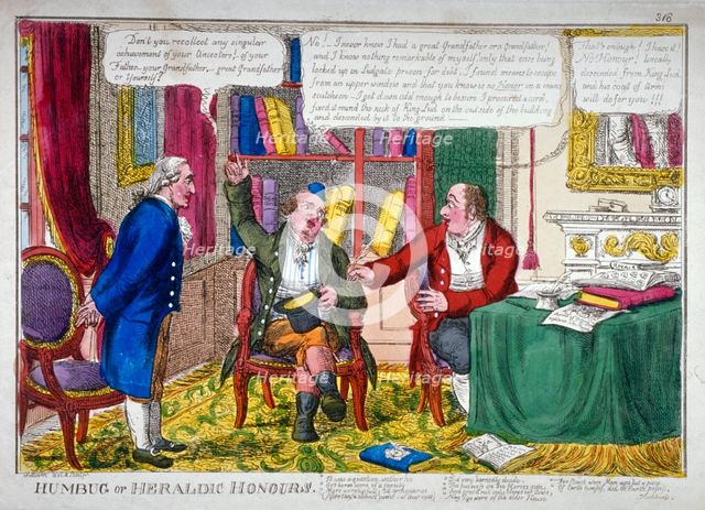 'Humbug or heraldic honours', c1790.                                     Artist: William Abraham