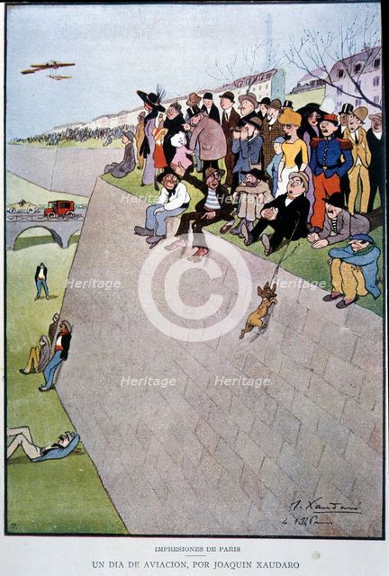 Humorous vignette 'A day of aviation', 1912. Creator: Xaurado Echauz, Joaquín (1872 - 1933).