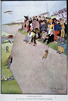Humorous vignette A day of aviation 1912. Creator: Xaurado Echauz, Joaquín (1872 - 1933)