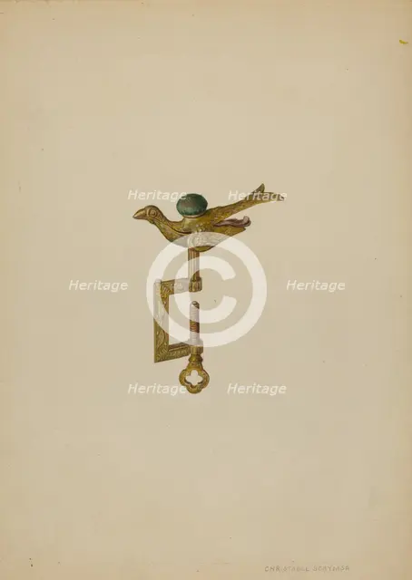 Hummingbird Holder, c. 1940. Creator: Christabel Scrymser.