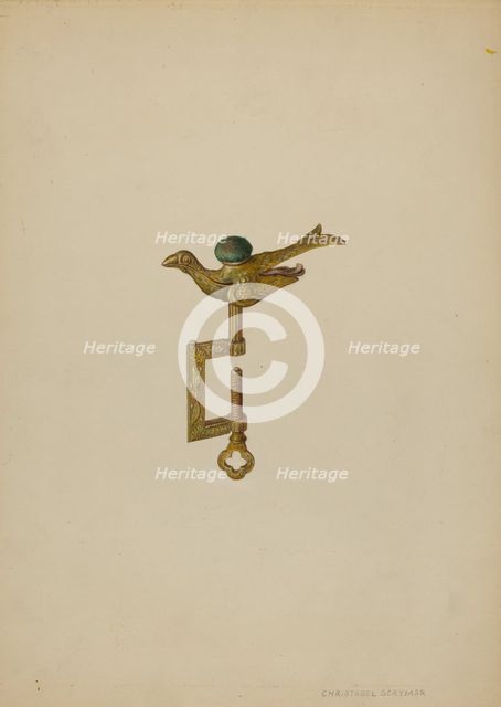 Hummingbird Holder, c. 1940. Creator: Christabel Scrymser.
