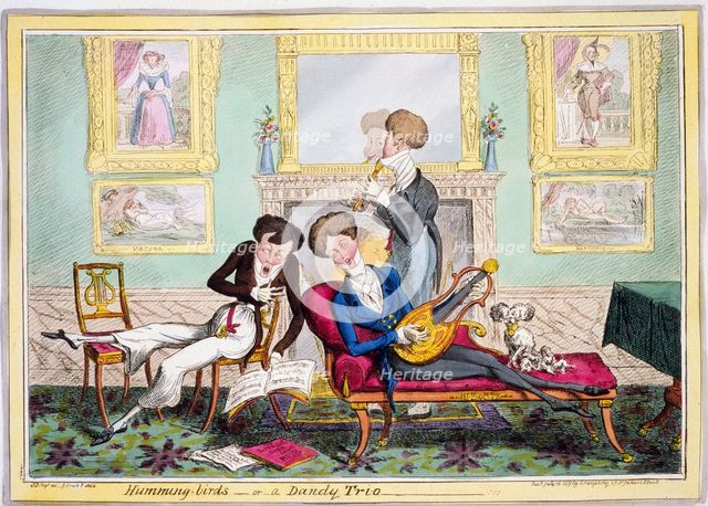 Humming-birds--or--a Dandy Trio, 1819.