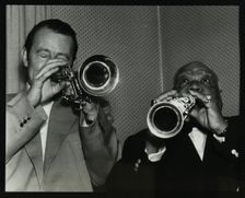 Humphrey Lyttelton and Sidney Bechet at Colston Hall, Bristol, 1956. Creator: Denis Williams