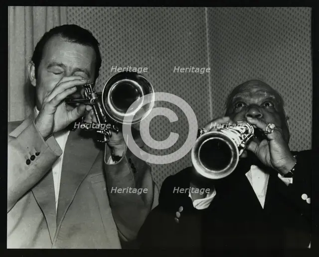 Humphrey Lyttelton and Sidney Bechet at Colston Hall, Bristol, 1956. Creator: Denis Williams.