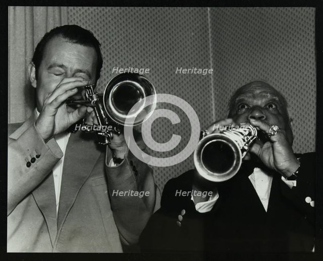 Humphrey Lyttelton and Sidney Bechet at Colston Hall, Bristol, 1956. Creator: Denis Williams.