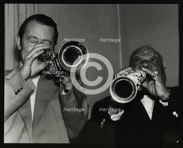 Humphrey Lyttelton and Sidney Bechet at Colston Hall, Bristol, 1956. Artist: Denis Williams