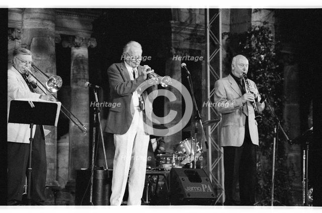 Humphrey Lyttelton, (Jimmy Hastings sax), Hever Castle, Kent, 1999.  Artist: Brian O'Connor.