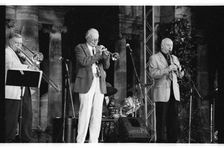 Humphrey Lyttelton, (Jimmy Hastings sax), Hever Castle, Kent, 1999. Artist: Brian O'Connor