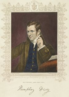 Humphry Davy, British chemist and inventor, 1801 Creator: Thomson