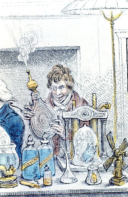 Humphry Davy, British chemist and inventor, 1802. Creator: James Gillray.