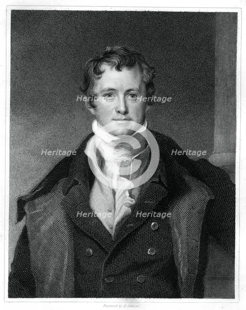 Humphry Davy, English chemist, (1833).Artist: E Scriven