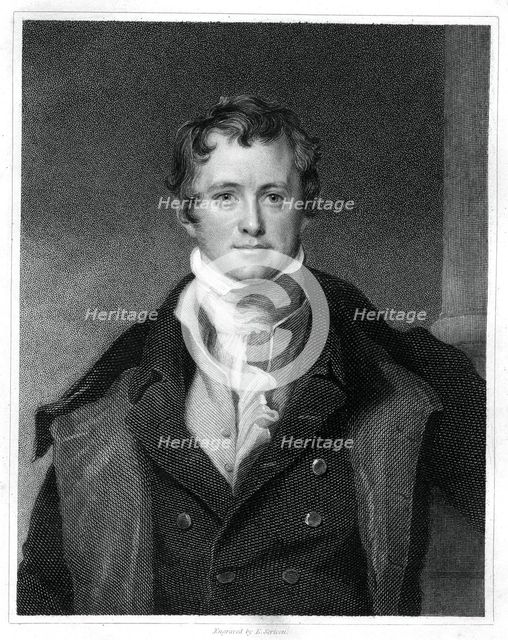 Humphry Davy, English chemist, (1833).Artist: E Scriven