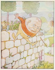 Humpty Dumpty had a great fall, from A Nursery Rhyme Picture Book, pub. 1914. Creator: Leonard Leslie Brooke (1862 - 1940)