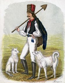 Hungarian Man with Dogs 1809.Artist: W Dickes