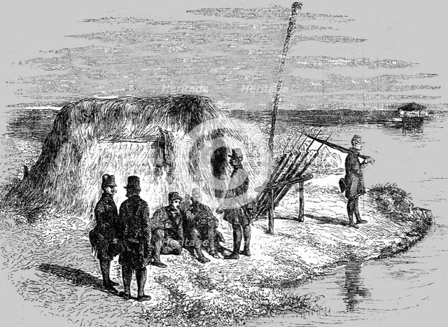 'Hungarian military outpost on the shores of the Danube', 1854. Creator: Unknown.