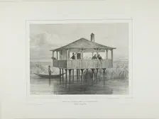 Hungarian Military Colony Post, Left Bank of the Danube River, 1838. Creator: Auguste Raffet