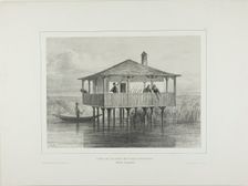 Hungarian Military Colony Post, Left Bank of the Danube River, 1838. Creator: Auguste Raffet