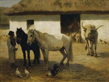 Hungarian farm, c1860/1870. Creator: Otto von Thoren