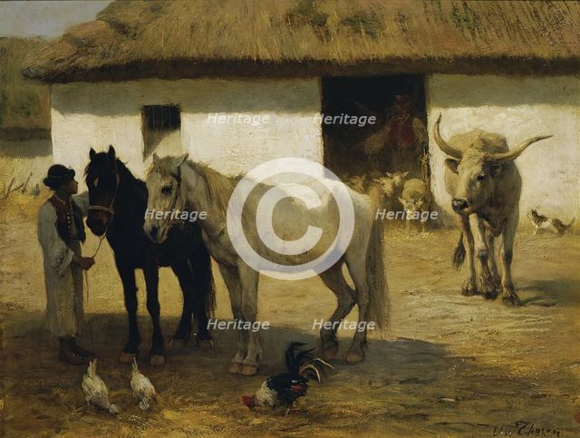 Hungarian farm, c1860/1870. Creator: Otto von Thoren.