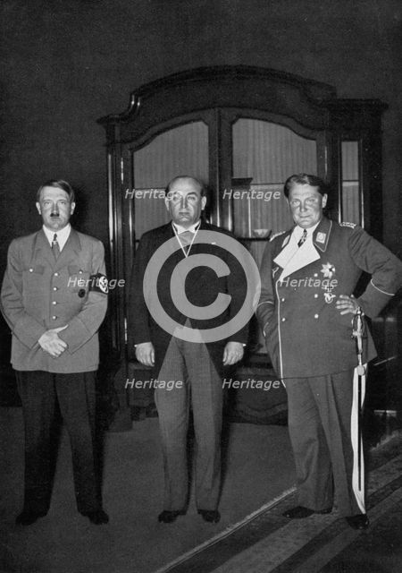 Hungarian Prime Minister Gyula Gömbös visiting the Chancellery, Berlin, Germany, 1936. Artist: Unknown
