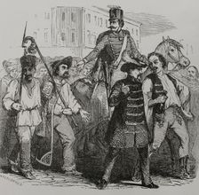 Hungarian Revolution of 1848 (15 March 1848-4 October 1849): A recruitment in Hungary, 1856. Creator: Henri Theophile Hildibrand
