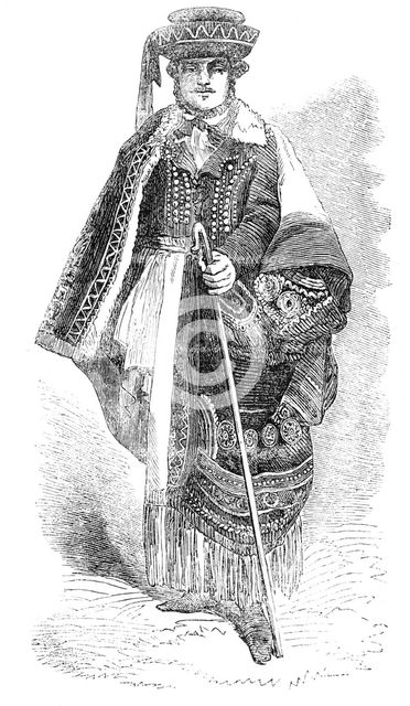 Hungarian Shepherd - from a photograph by Richebourg, 1856.  Creator: Unknown.