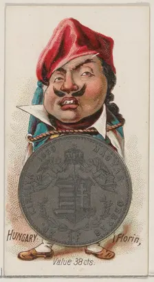 Hungary, 1 Florin, from the series Coins of All Nations (N72, variation 1) for Duke brand ..., 1889. Creator: Unknown