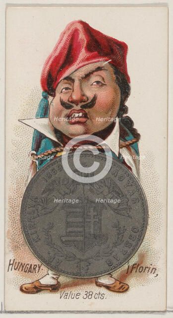 Hungary, 1 Florin, from the series Coins of All Nations (N72, variation 1) for Duke brand ..., 1889. Creator: Unknown.