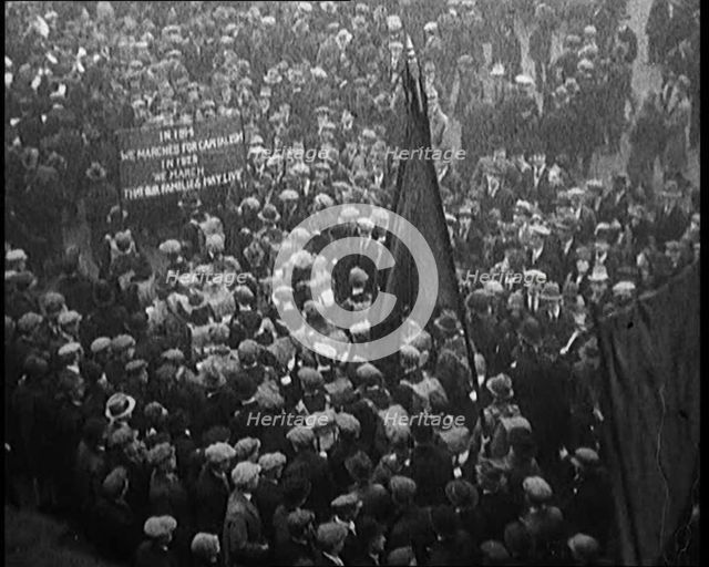 Hunger Marchers Arriving in London from South Wales, 1929. Creator: British Pathe Ltd.