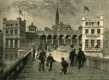 Hungerford Market, from the Bridge, in 1850 (1881). Creator: Unknown
