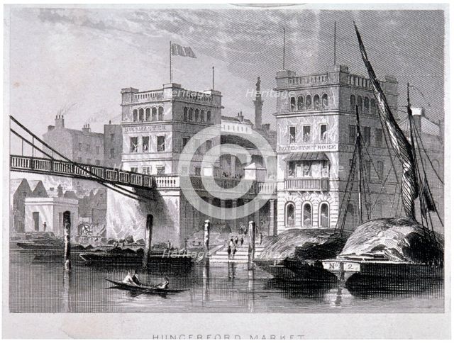 Hungerford Market, Westminster, London, c1847.                                                Artist: Anon