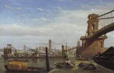 Hungerford Pier and Footbridge c1850. Artist: Anon