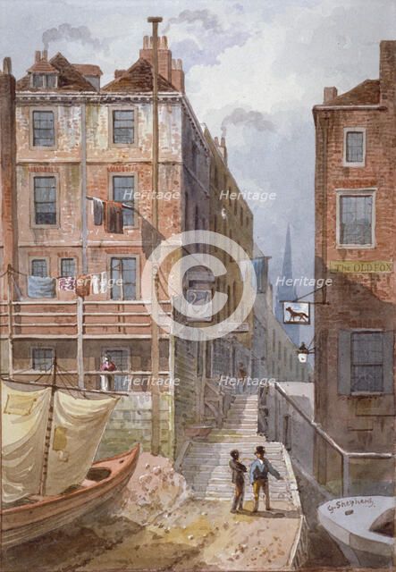 Hungerford Stairs, Westminster, London, c1815. Artist: George Shepherd