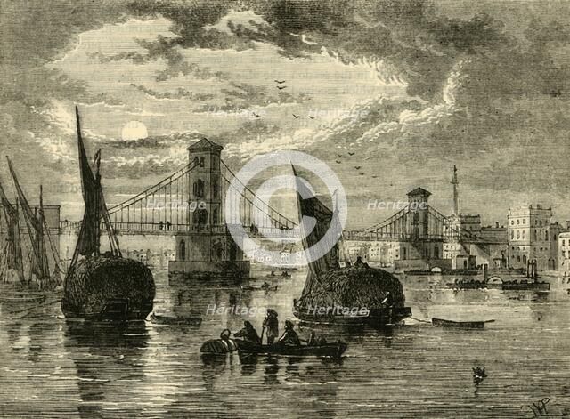 'Hungerford Suspension Bridge, 1850', (1881). Creator: Unknown.