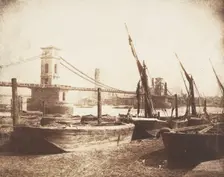 [Hungerford Suspension Bridge], ca. 1845. Creator: William Henry Fox Talbot