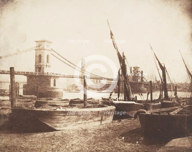 [Hungerford Suspension Bridge], ca. 1845. Creator: William Henry Fox Talbot.