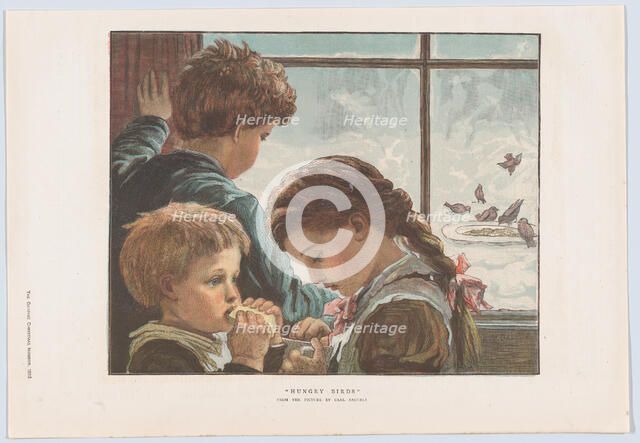 Hungry Birds, from "The Graphic" Christmas Number, December 2, 1882., December 2, 1882. Creator: Unknown.