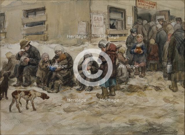 Hungry years in Petrograd. A Communal dining room..