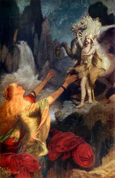 Hundingsbane's Return to Valhal 1912. Creator: Ernest Charles Wallcousins
