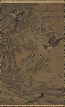 Hundred Birds and the Three Friends, first quarter of the 1400s. Creator: Bian Wenjin (Chinese, about 1354-1428)